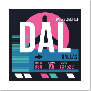 Dallas (DAL) Airport // Sunset Baggage Tag Posters and Art